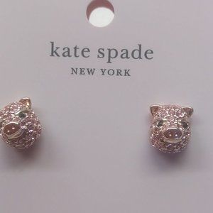 Kate Spade Pink Pave Pig Earrings